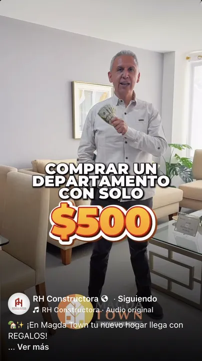 Anuncio de Constructora RH: compra un departamento con solo $500