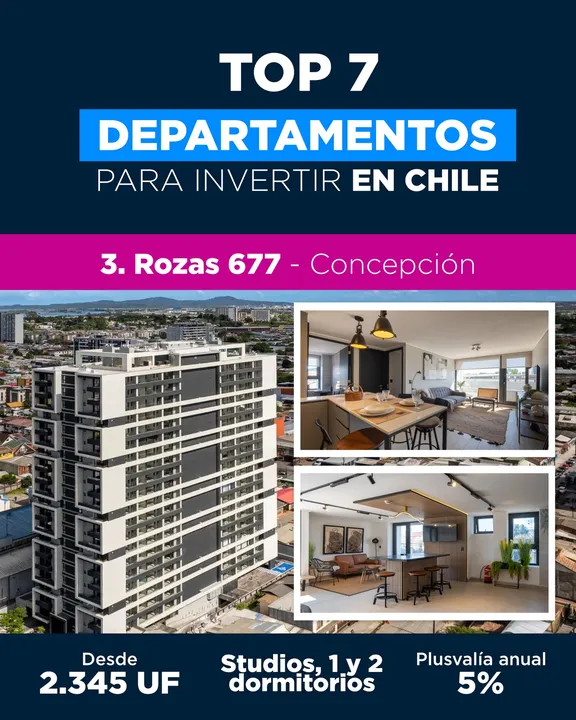 Anuncio Top 7 departamentos para invertir en Chile